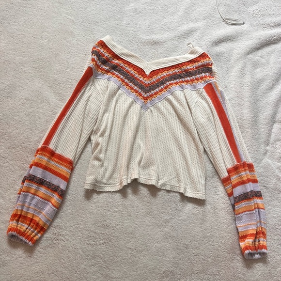 Free People Tops - Free People Multicolor Off-Shoulder Knit Blouse